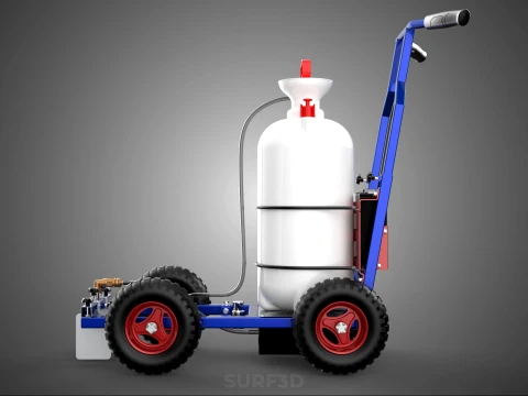 HYBRID MANUAL AUTO HAND PUMP TROLLEY CART LINE MARKING MACHINE 3D Model