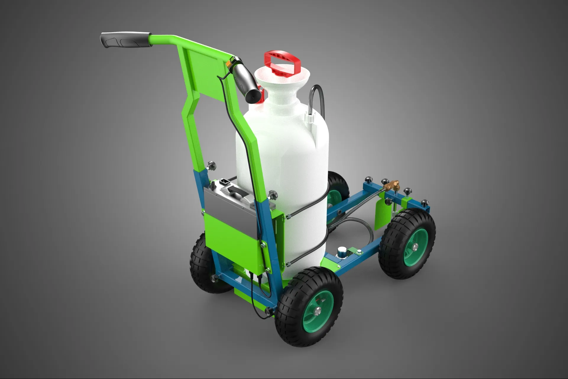 HAND PUMP TROLLEY CART LINE PAINT SPRAYER MARKER PAINTER MACHINE 3D Model .c4d .max .obj .3ds .fbx .stl .blend