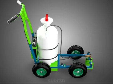 HAND PUMP TROLLEY CART LINE PAINT SPRAYER MARKER PAINTER MACHINE 3D Model