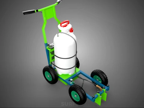 HAND PUMP TROLLEY CART LINE PAINT SPRAYER MARKER PAINTER MACHINE 3D Model