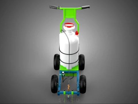 HAND PUMP TROLLEY CART LINE PAINT SPRAYER MARKER PAINTER MACHINE 3D Model