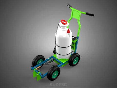 HAND PUMP TROLLEY CART LINE PAINT SPRAYER MARKER PAINTER MACHINE 3D Model