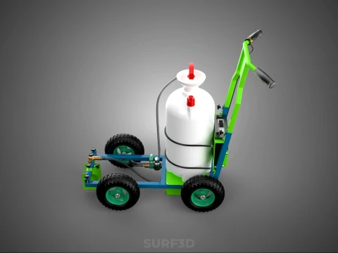 HAND PUMP TROLLEY CART LINE PAINT SPRAYER MARKER PAINTER MACHINE 3D Model