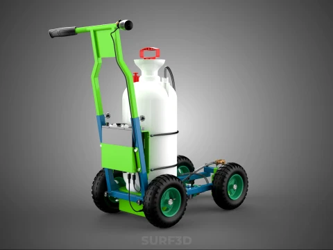 HAND PUMP TROLLEY CART LINE PAINT SPRAYER MARKER PAINTER MACHINE 3D Model