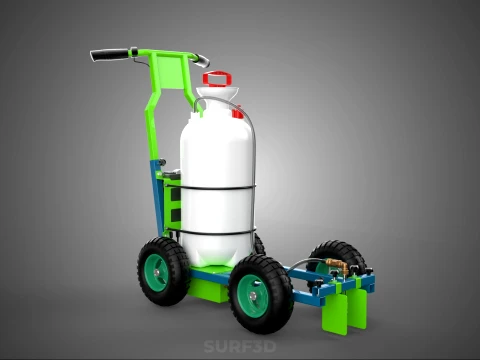 HAND PUMP TROLLEY CART LINE PAINT SPRAYER MARKER PAINTER MACHINE 3D Model