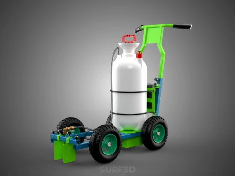 HAND PUMP TROLLEY CART LINE PAINT SPRAYER MARKER PAINTER MACHINE 3D Model