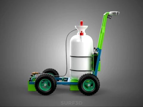HAND PUMP TROLLEY CART LINE PAINT SPRAYER MARKER PAINTER MACHINE 3D Model