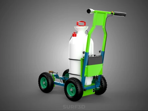 HAND PUMP TROLLEY CART LINE PAINT SPRAYER MARKER PAINTER MACHINE 3D Model
