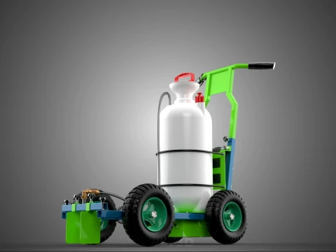 HAND PUMP TROLLEY CART LINE PAINT SPRAYER MARKER PAINTER MACHINE 3D Model