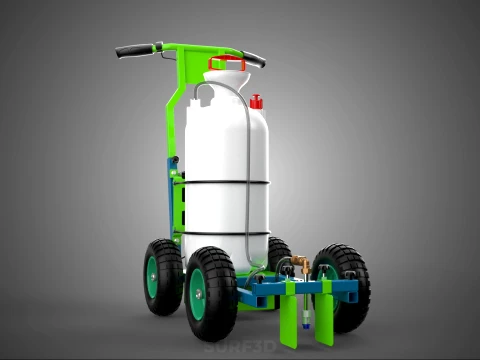 HAND PUMP TROLLEY CART LINE PAINT SPRAYER MARKER PAINTER MACHINE 3D Model