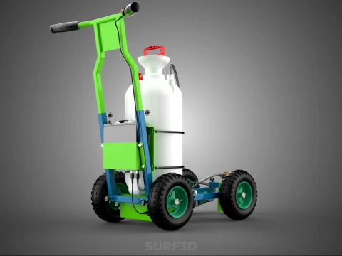 HAND PUMP TROLLEY CART LINE PAINT SPRAYER MARKER PAINTER MACHINE 3D Model