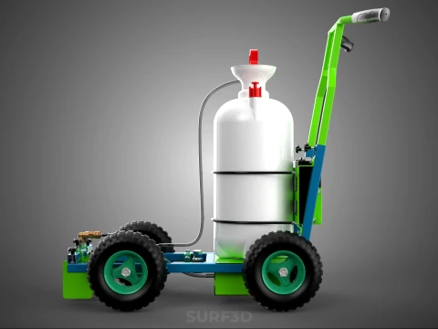 HAND PUMP TROLLEY CART LINE PAINT SPRAYER MARKER PAINTER MACHINE 3D Model