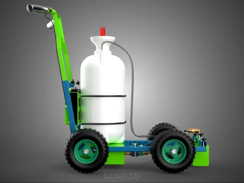 HAND PUMP TROLLEY CART LINE PAINT SPRAYER MARKER PAINTER MACHINE 3D Model