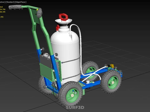 HAND PUMP TROLLEY CART LINE PAINT SPRAYER MARKER PAINTER MACHINE 3D Model