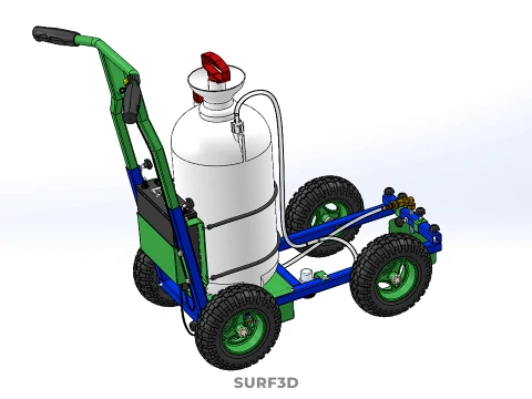 HAND PUMP TROLLEY CART LINE PAINT SPRAYER MARKER PAINTER MACHINE 3D Model