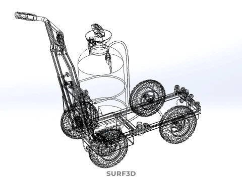 HAND PUMP TROLLEY CART LINE PAINT SPRAYER MARKER PAINTER MACHINE 3D Model