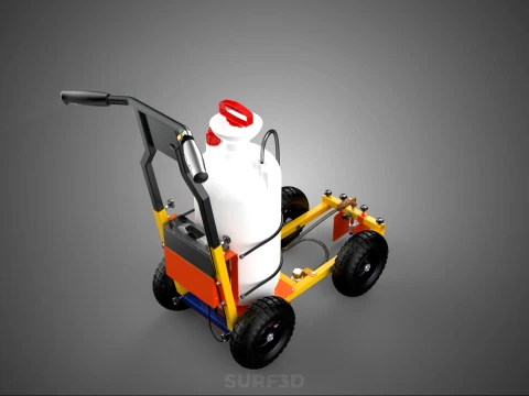 ELECTRIC HAND PUMP TANK TROLLEY CART LINE SPRAYER MARKER MACHINE 3D Model