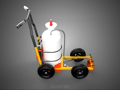 ELECTRIC HAND PUMP TANK TROLLEY CART LINE SPRAYER MARKER MACHINE 3D Model