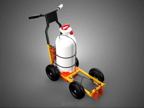 ELECTRIC HAND PUMP TANK TROLLEY CART LINE SPRAYER MARKER MACHINE 3D Model