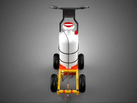 ELECTRIC HAND PUMP TANK TROLLEY CART LINE SPRAYER MARKER MACHINE 3D Model