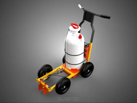 ELECTRIC HAND PUMP TANK TROLLEY CART LINE SPRAYER MARKER MACHINE 3D Model