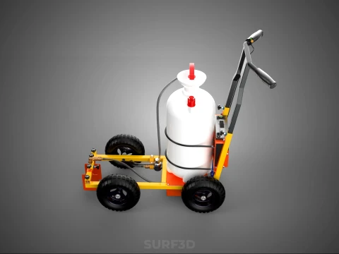 ELECTRIC HAND PUMP TANK TROLLEY CART LINE SPRAYER MARKER MACHINE 3D Model