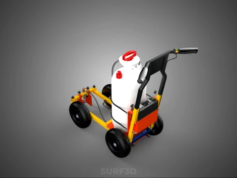 ELECTRIC HAND PUMP TANK TROLLEY CART LINE SPRAYER MARKER MACHINE 3D Model
