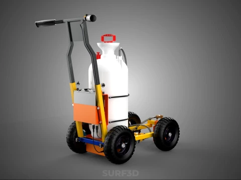 ELECTRIC HAND PUMP TANK TROLLEY CART LINE SPRAYER MARKER MACHINE 3D Model