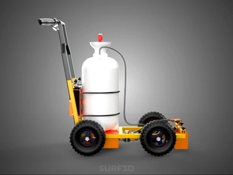 ELECTRIC HAND PUMP TANK TROLLEY CART LINE SPRAYER MARKER MACHINE 3D Model