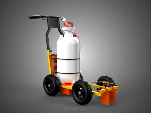 ELECTRIC HAND PUMP TANK TROLLEY CART LINE SPRAYER MARKER MACHINE 3D Model