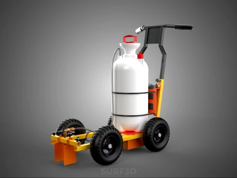 ELECTRIC HAND PUMP TANK TROLLEY CART LINE SPRAYER MARKER MACHINE 3D Model