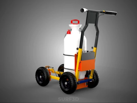 ELECTRIC HAND PUMP TANK TROLLEY CART LINE SPRAYER MARKER MACHINE 3D Model