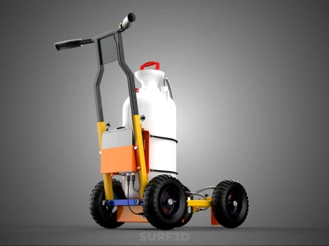 ELECTRIC HAND PUMP TANK TROLLEY CART LINE SPRAYER MARKER MACHINE 3D Model