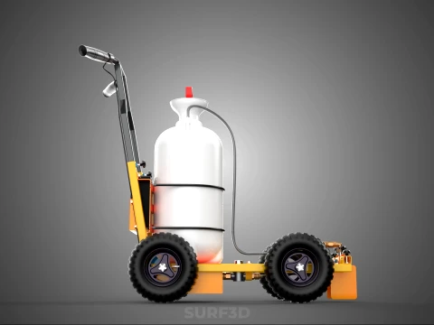 ELECTRIC HAND PUMP TANK TROLLEY CART LINE SPRAYER MARKER MACHINE 3D Model