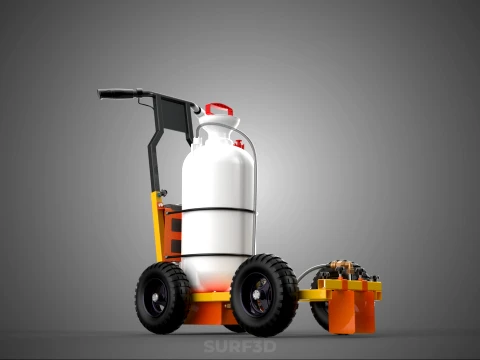 ELECTRIC HAND PUMP TANK TROLLEY CART LINE SPRAYER MARKER MACHINE 3D Model