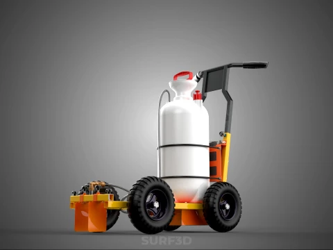 ELECTRIC HAND PUMP TANK TROLLEY CART LINE SPRAYER MARKER MACHINE 3D Model
