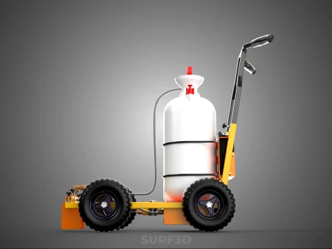 ELECTRIC HAND PUMP TANK TROLLEY CART LINE SPRAYER MARKER MACHINE 3D Model