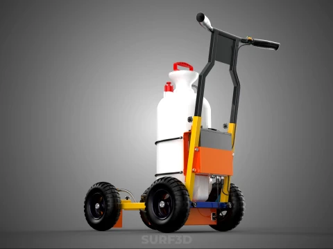 ELECTRIC HAND PUMP TANK TROLLEY CART LINE SPRAYER MARKER MACHINE 3D Model