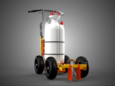 ELECTRIC HAND PUMP TANK TROLLEY CART LINE SPRAYER MARKER MACHINE 3D Model