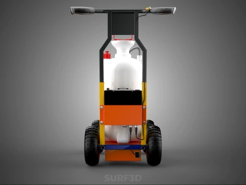 ELECTRIC HAND PUMP TANK TROLLEY CART LINE SPRAYER MARKER MACHINE 3D Model
