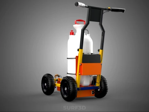 ELECTRIC HAND PUMP TANK TROLLEY CART LINE SPRAYER MARKER MACHINE 3D Model