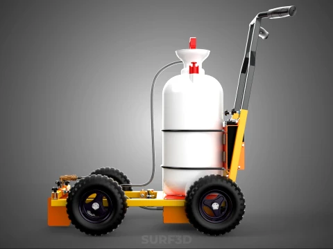 ELECTRIC HAND PUMP TANK TROLLEY CART LINE SPRAYER MARKER MACHINE 3D Model