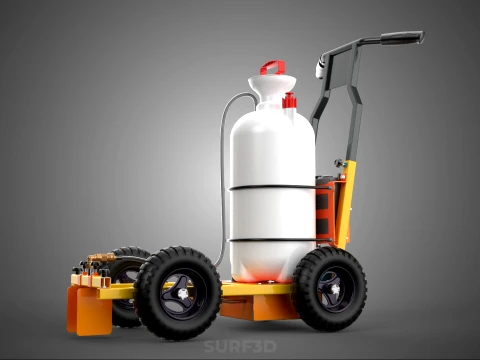 ELECTRIC HAND PUMP TANK TROLLEY CART LINE SPRAYER MARKER MACHINE 3D Model