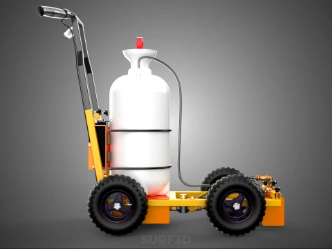 ELECTRIC HAND PUMP TANK TROLLEY CART LINE SPRAYER MARKER MACHINE 3D Model