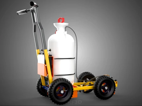 ELECTRIC HAND PUMP TANK TROLLEY CART LINE SPRAYER MARKER MACHINE 3D Model