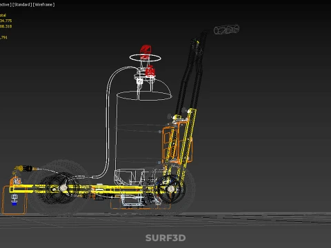 ELECTRIC HAND PUMP TANK TROLLEY CART LINE SPRAYER MARKER MACHINE 3D Model