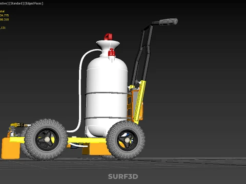 ELECTRIC HAND PUMP TANK TROLLEY CART LINE SPRAYER MARKER MACHINE 3D Model