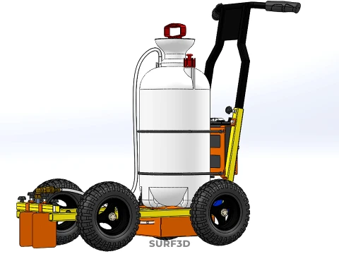 ELECTRIC HAND PUMP TANK TROLLEY CART LINE SPRAYER MARKER MACHINE 3D Model