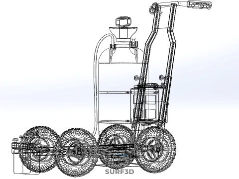 ELECTRIC HAND PUMP TANK TROLLEY CART LINE SPRAYER MARKER MACHINE 3D Model