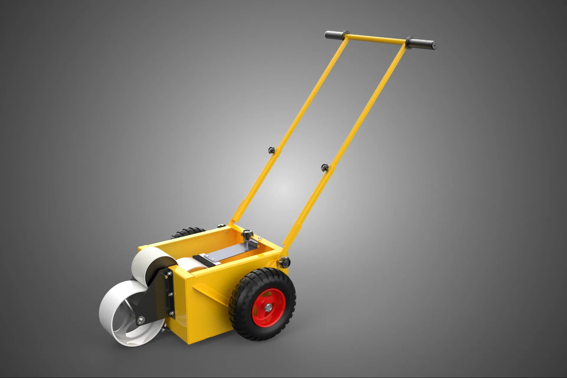 PITCH MARKING TROLLEY ROLLING CART LINE PAINT MACHINE FIELD ROAD 3D Model .c4d .max .obj .3ds .fbx .stl .blend 